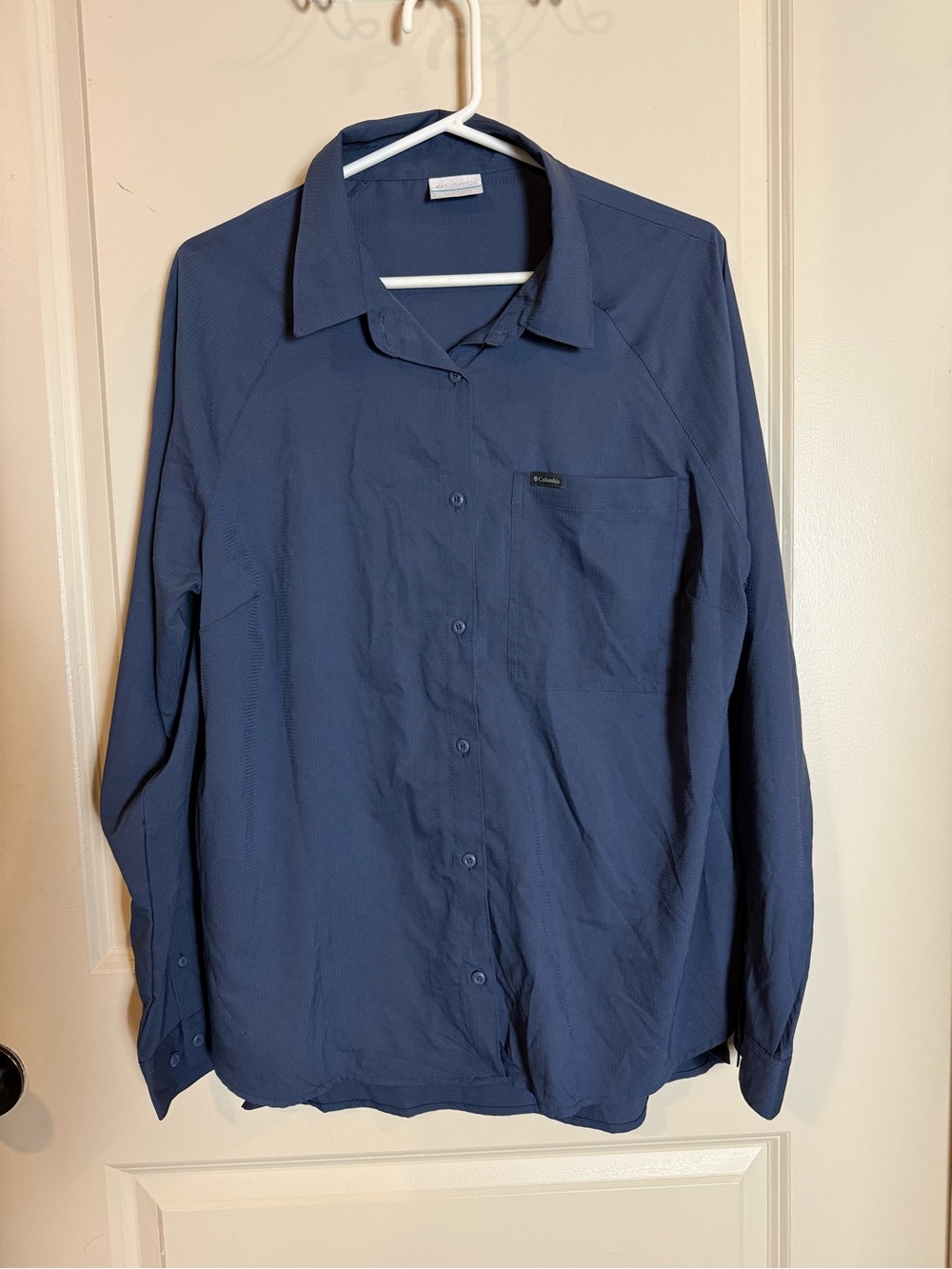 Columbia Women’s Long Sleeve Button-Up Shirt - Navy Blue